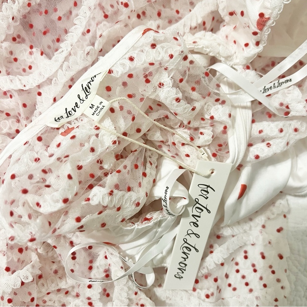 For Love & Lemons White and Red Polka Dot Maxi Dress - Picture 3 of 13